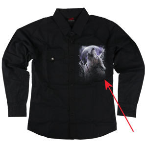 košile pánská s dlouhým rukávem SPIRAL - WOLF SOUL - POŠKOZENÁ - BEA162