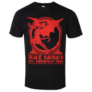 Tričko metal ROCK OFF Black Sabbath Europe '75 černá