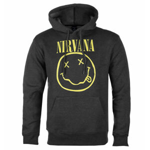 mikina s kapucí ROCK OFF Nirvana Yellow Smiley černá S