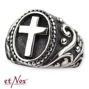 prsten ETNOX - Black Ornament Cross - SR1165 68
