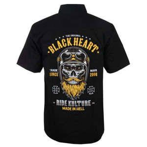 košile pánská BLACK HEART - WHISKERY - BLACK - 008-0023-BLK XXL