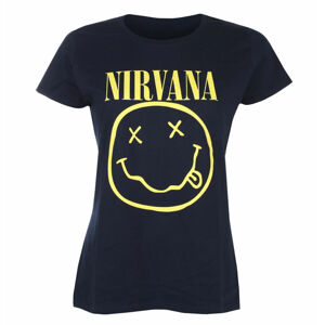 Tričko metal ROCK OFF Nirvana Yellow Smiley černá M