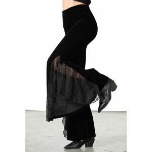 kalhoty dámské KILLSTAR - Mahina Velvet Bell Bottoms - Black - KSRA005159 M