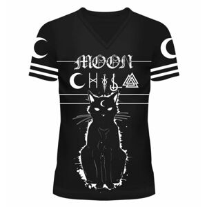 tričko dámské HEARTLESS - MOON KITTY VARSITY - BLACK - POI1119 XL