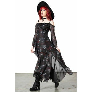 šaty dámské KILLSTAR - Mystic Meadow Mesh Maxi - Black - KSRA005506 4XL