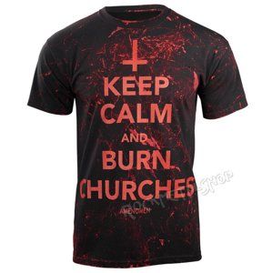 AMENOMEN KEEP CALM AND BURN CHURCHES černá