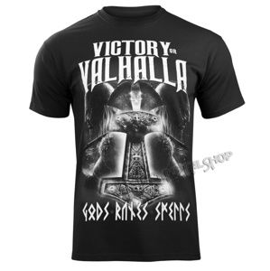 tričko VICTORY OR VALHALLA GODS AND RUNES černá S