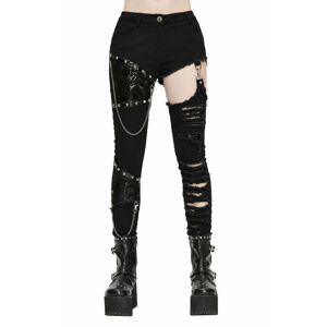 kalhoty gothic DEVIL FASHION Rift Runner Punk Pants With Chains L