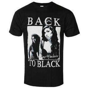 Tričko metal ROCK OFF Amy Winehouse Back To Black černá XXL