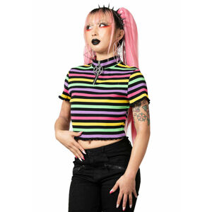 tričko KILLSTAR Rainbow Child Ribbed Crop černá XL