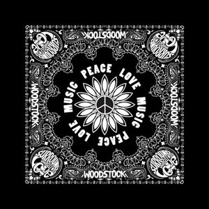 šátek WOODSTOCK - PEACE LOVE MUSIC - RAZAMATAZ - B063