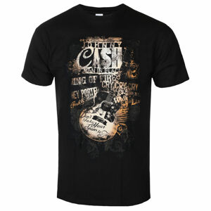 Tričko metal ROCK OFF Johnny Cash Guitar Song Titles černá S