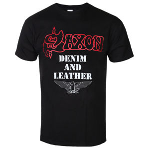 tričko metal PLASTIC HEAD Saxon DENIM AND LEATHER černá XXL