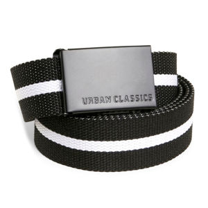 pásek URBAN CLASSICS - Canvas - TB305-black white stripe/b