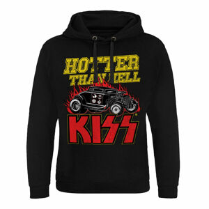 mikina s kapucí HYBRIS Kiss Hotter Than Hell černá XL