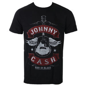 Tričko metal ROCK OFF Johnny Cash Winged Guitar černá L