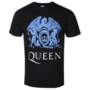 Tričko metal ROCK OFF Queen Blue Crest černá L